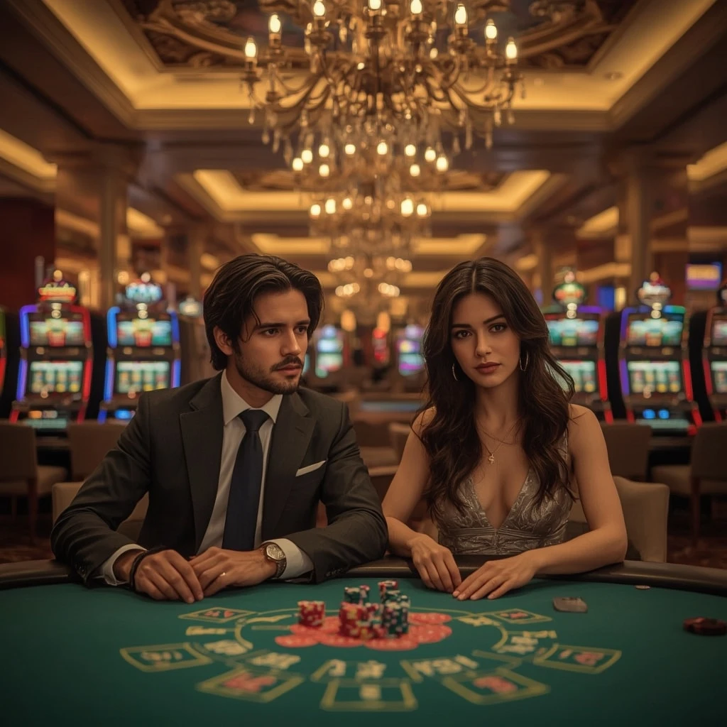 Deux joueurs de poker dans un YugiBet Casino